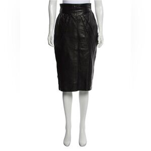 FENDI calf leather corset waist band midi skirt pencil skirt  S/M US 6 | IT 42